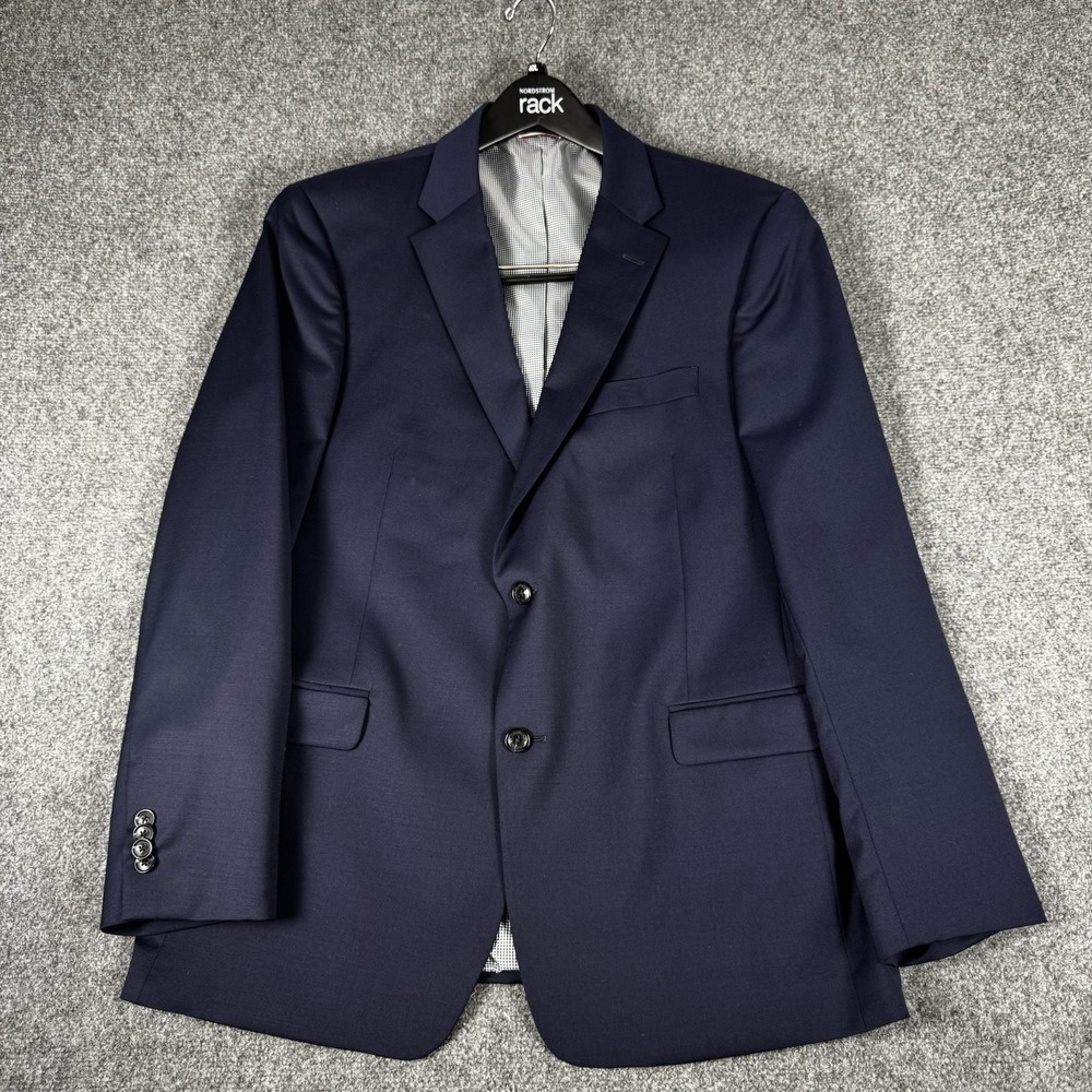 Tommy Hilfiger Men Blue Solid Modern Fit Blazer Suit Jacket Size: 44R